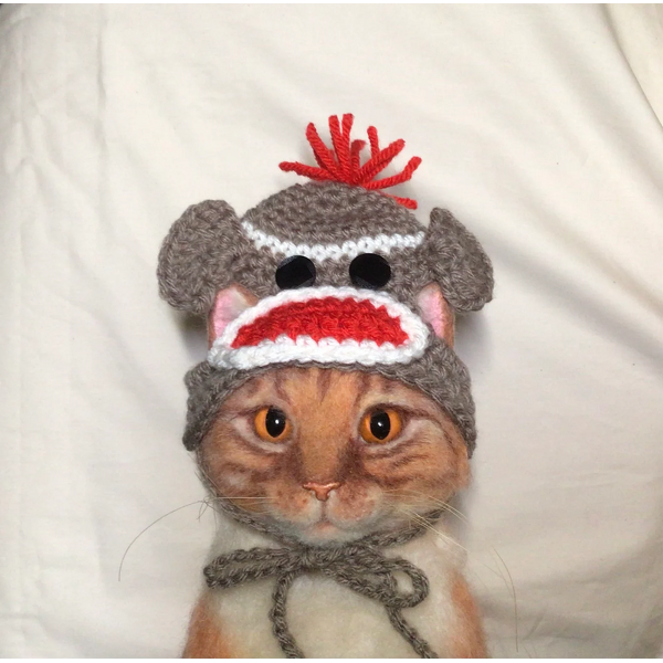 Pet Hat Manufacturer - OEM/ODM Custom Crochet Gray Hat Dog Cat Wear