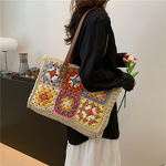 Straw Bag Manufacturer - OEM/ODM Custom Retro Flower Woven Beach Shoulder