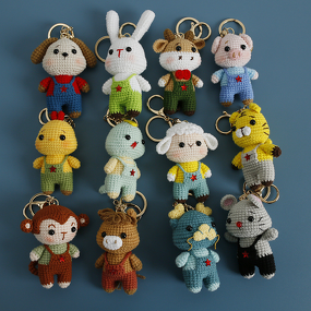 Keychain Manufacturer - OEM/ODM Custom Handmade Twelve Small Animals