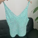 Crochet Top Manufacturer - OEM/ODM Custom Women's V-neck Sequin Top