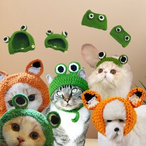 Crochet Hat Manufacturer - OEM/ODM Custom Pet Frog Photo Prop Daily Wear