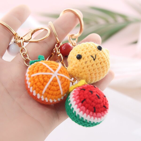 Keychain Manufacturer - OEM/ODM Custom Crochet Ball Soft Fruit Pendant