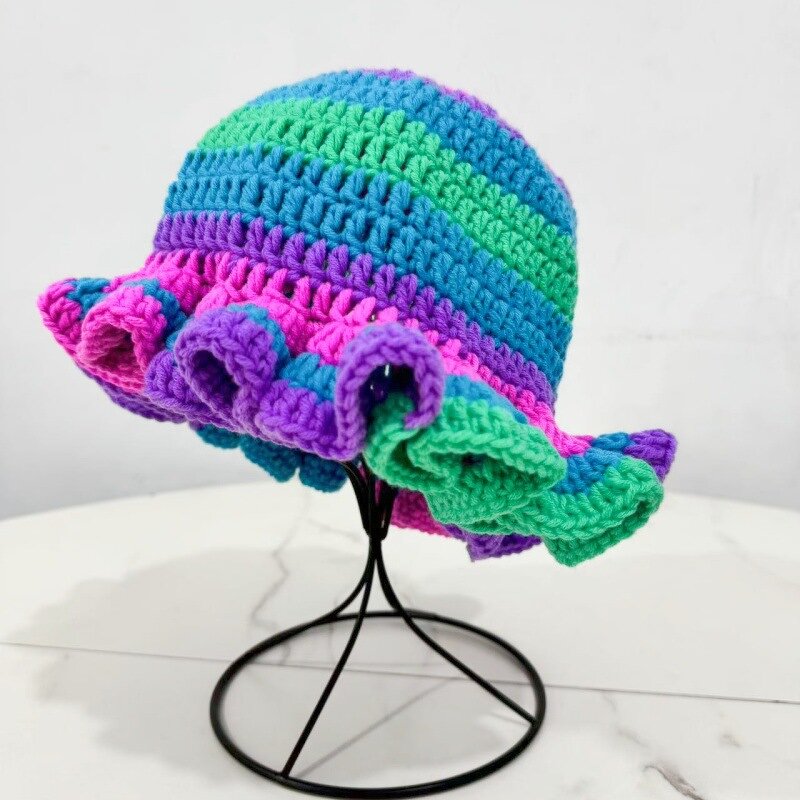Bucket Hat Manufacturer - OEM/ODM Custom Handmade Crochet Ruffled Striped