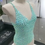 Crochet Top Manufacturer - OEM/ODM Custom Women's V-neck Sequin Top