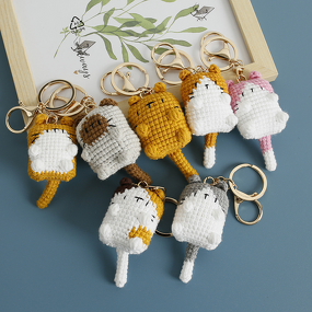 Keychain Manufacturer - OEM/ODM Custom Cute Crocheted Cat Daily Gift