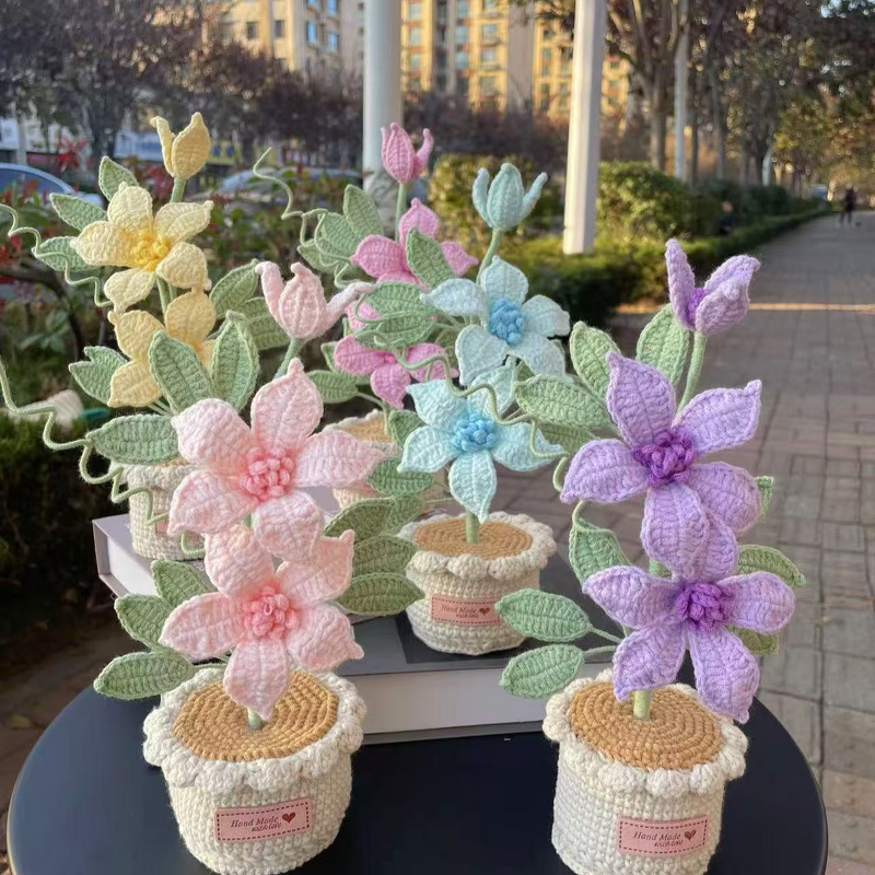 Crochet Pot Manufacturer - OEM/ODM Custom Clematis Flower Festival Gift