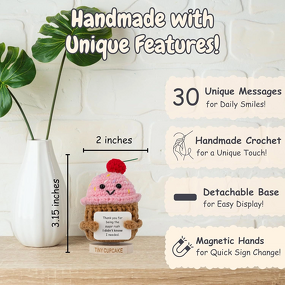 Crochet Doll Manufacturer - OEM/ODM Custom Cupcake Positive Quote Ornament