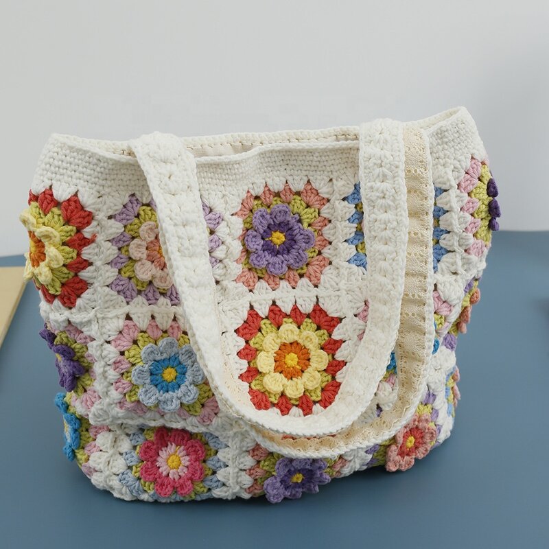 Crocheted Bag Manufacturer - OEM/ODM Custom Cotton Handmade Cute Flower