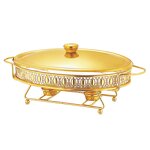 Food Warmer Manufacturer - OEM/ODM Custom 2L Ornate Gold Stainless Steel Glass