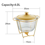 Chafing Dish Manufacturer - OEM/ODM Custom 6L Golden Stainless Steel Round