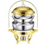 Food Warmer Set Manufacturer - OEM/ODM Custom 4.5L Gold Hanging Lid Container