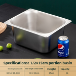 GN Pan Manufacturer - OEM/ODM Custom 1/2 15cm Stacked Multifunction Stainless