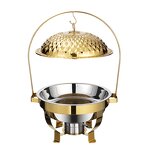 Food Warmer Set Manufacturer - OEM/ODM Custom 4.5L Gold Hanging Lid Container