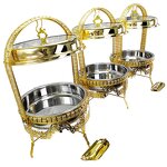 Chafing Dish Manufacturer - OEM/ODM Custom 9L Gold Hanging Hinged Lid