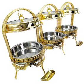 Chafing Dish Manufacturer - OEM/ODM Custom 9L Gold Hanging Hinged Lid