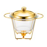 Chafing Dish Manufacturer - OEM/ODM Custom 6L Golden Stainless Steel Round