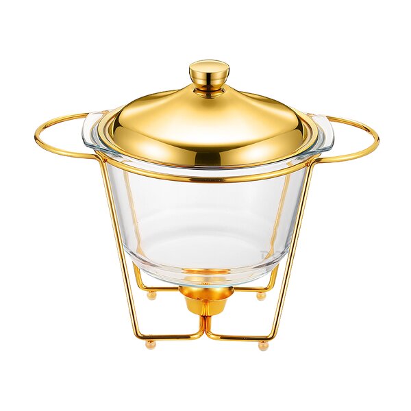 Chafing Dish Manufacturer - OEM/ODM Custom 6L Golden Stainless Steel Round