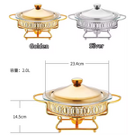 Chafing Dish Set Manufacturer - OEM/ODM Custom 2L Round Gold Lace Stainless Steel