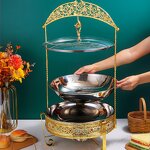 Buffet Stove Manufacturer - OEM/ODM Custom Luxury Gold Colored Diamond Visual