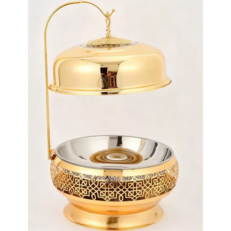 Food Warmer Set Manufacturer - OEM/ODM Custom 4.5L Gold Hanging Lid Container