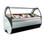 Ice Cream Display Freezer Manufacturer - Curved Glass Door Countertop