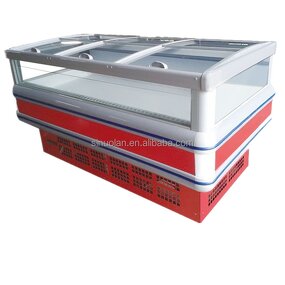 Commercial Island Freezer Factory - Hot Sale Curved Sliding Display