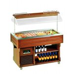 Marble Island Refrigerator Supplier - Commercial Wooden Salad Bar Table