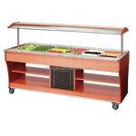 Marble Island Refrigerator Supplier - Commercial Wooden Salad Bar Table