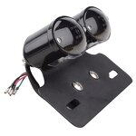 Motorcycle Tail Light Manufacturer - Chrome Double Cat Eye with Signals