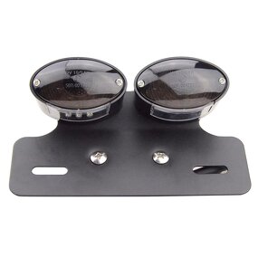 Motorcycle Tail Light Manufacturer - Chrome Double Cat Eye with Signals