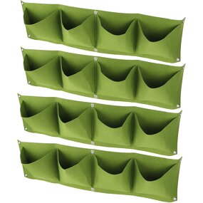 Hanging Planter Bag Manufacturer - OEM/ODM Custom 4pcs 4 Pocket Felt Grow Bag
