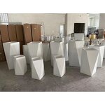 Flower Pot Manufacturer - OEM/ODM Custom Big Square Fibre Glass White Black
