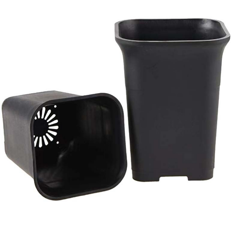 Seedling Pot Manufacturer - OEM/ODM Custom Classic Black Gallon Square
