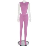 Tracksuit Set Manufacturer - OEM/ODM Custom Women Sleeveless Split Bodysuit