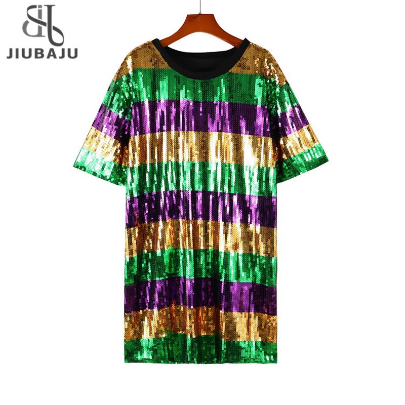 Sequin Dress Manufacturer - OEM/ODM Custom Striped Mardi Gras Color Block