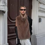 Fur Vest Manufacturer - OEM/ODM Custom Women Stand Collar Faux Fur Chic