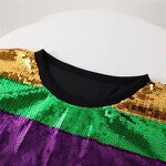 Sequin Dress Manufacturer - OEM/ODM Custom Striped Mardi Gras Color Block