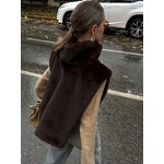 Fur Vest Manufacturer - OEM/ODM Custom Women Stand Collar Faux Fur Chic