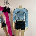 Two Piece Set Manufacturer - OEM/ODM Custom Y2K Letter Print Knit Pullover