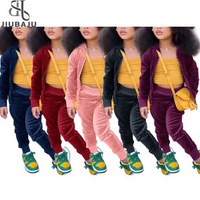 Tracksuit Set Manufacturer - OEM/ODM Custom 2025 Winter Golden Velvet 2 Pcs