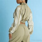 Two Piece Set Manufacturer - OEM/ODM Custom Color Block Crop Top Pants