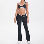 Sportswear Set Manufacturer - OEM/ODM Custom Logo Crop Bra Top Flare Pant