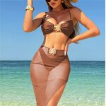 Three Piece Bikini Manufacturer - OEM/ODM Custom 2025 Sexy with Mesh Dress