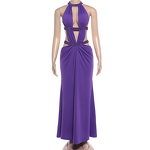 Sequin Dress Manufacturer - OEM/ODM Custom Backless Halter Hollow Out Pleated