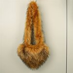 Fur Handbag Manufacturer - OEM/ODM Custom Faux Fur Cute Heart Shoulder Bag
