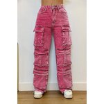 Cargo Jeans Manufacturer - OEM/ODM Custom High Waist Full Rhinestones Baggy