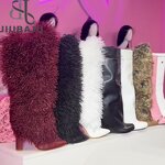 Knee Boots Manufacturer - OEM/ODM Custom Thick Sole Wedge Heel Winter Furry