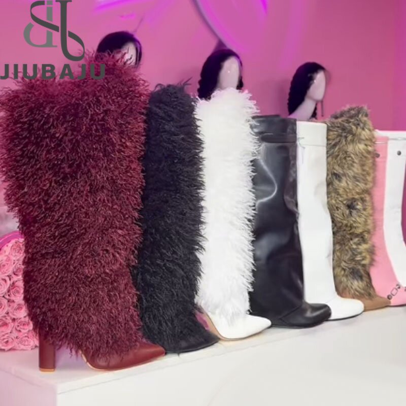 Knee Boots Manufacturer - OEM/ODM Custom Thick Sole Wedge Heel Winter Furry