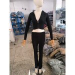 Knitted Set Manufacturer - OEM/ODM Custom Slim Short Hooded Cardigan Trousers