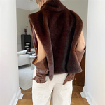 Faux Fur Vest Manufacturer - OEM/ODM Custom Elegant Solid Fluffy High Neck